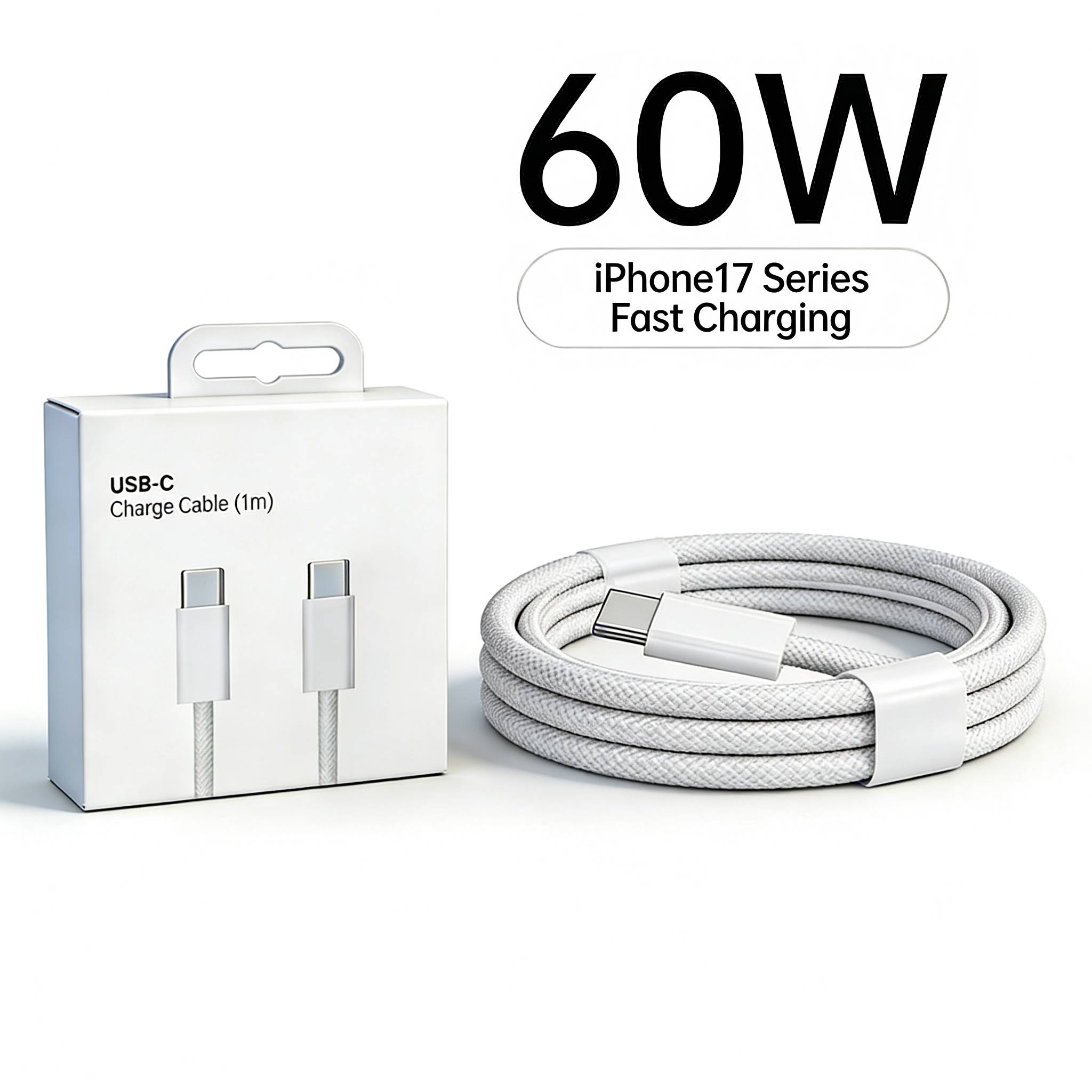 1m 2m Long USB Type C to C Cable For iPhone 15 16 17 Pro Max iPad Samsung Vivo Data Charger PD 60W Fast charge Original USBC