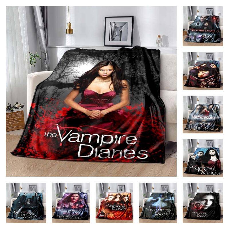 The Vampire Diaries Elena Poster Tryck Mjuk Flanell Pläd Varm Soffa Soffa Säng Heminredning Överdrag För The Vampire Diaries Fans
