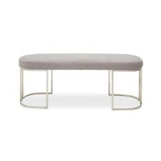 Giselle Bench - Grey Fabric & Brushed Silver Frame