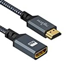 Twozoh HDMI förlängningskabel, Hona till Hane HDMI 2.0 Förlängning stöder 4K@60Hz 3D HDR (2M)