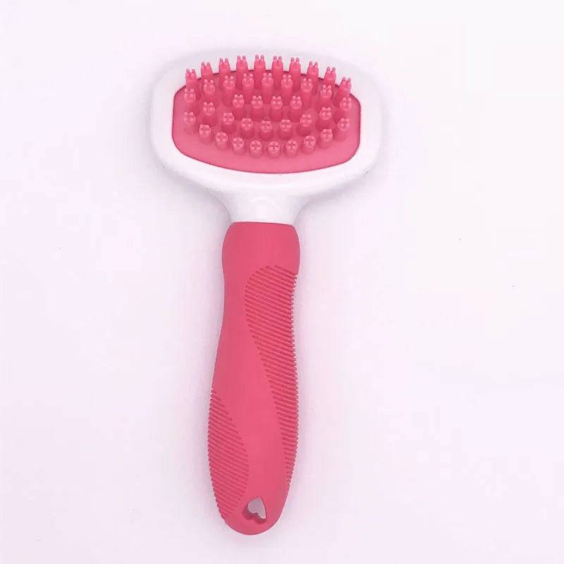 Silicone Pet Grooming Brush - Pink / Large (Large)