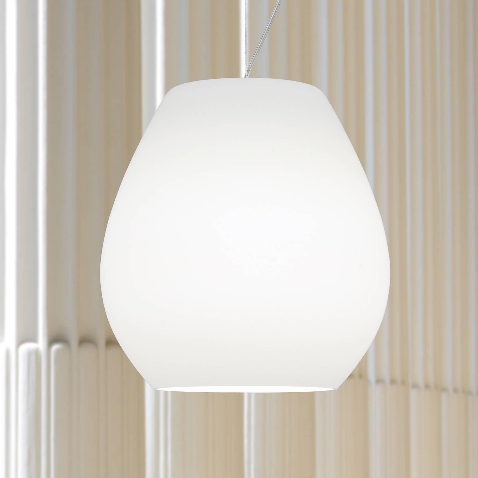 Casablanca Glas hængelampe Bagan, dæmpbar, Hvid/opal, Stue/spisestue, Glas, Design