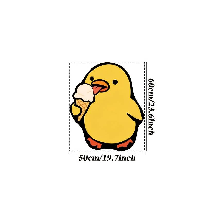 Yellow Duck Eating Ice Cream Carpet - Soft Machine-washable Suitable For, Bedroom, Playroom, Pvc Backing & Irregular Shape, Covering For Entryway Decor