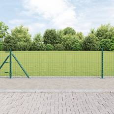 vidaXL Stängselstolpar Set Set av 13 Grön Metall, Betong