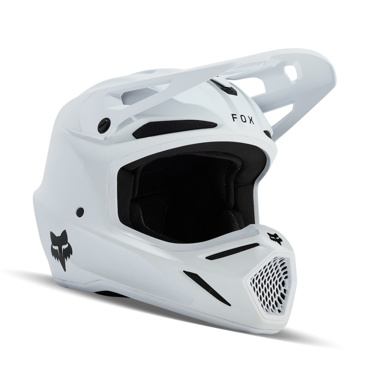 Crosshjelm FOX V3 Mat HvidXS - Mat Hvid - XS
