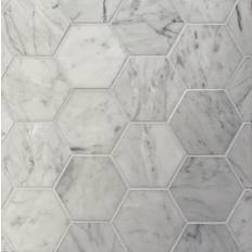 Carrara Marmor Hexagon Mosaik 10cm