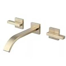 wall mounted bathroom sink taps dual lever basin mixer taps bathroom basin tap cold and hot water sink mixer taps brass, gold