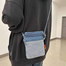 Mini enfärgad jeansväska, bärbar axelväska Lämplig för arbete, shopping, resor Sling Bag Handväska Essentials - Babyblå