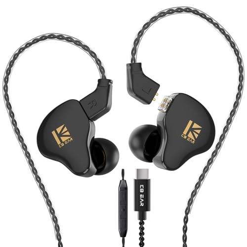 Yinyoo KBEAR KS1 USB typ C hörlurar super bas trådbundna öronsnäckor, kristallklart ljud hörlurar för Samsung Galaxy s23 s22 s21 s20 Ultra, högupplösta hörlurar för sångare musiker