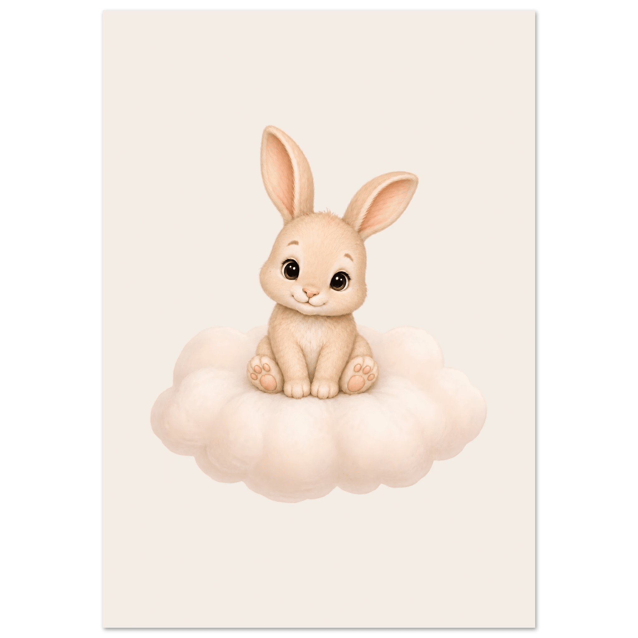 Söt kanin på moln poster-70x100 cm / 28x40″ / Utan ram / -