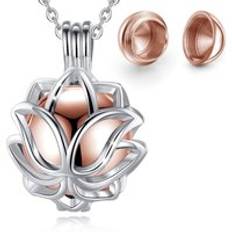 Eudora urna kremeringshänge 14mm lotusblomma bur medaljong askhållare minnessak kapsel halsband ihålig boll gör-det-själv smycke k332 n 14 - 14mm- roséguld