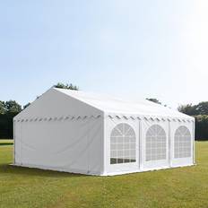 6x6m partytält, med bottenram, PVC 750, vit - (7146)