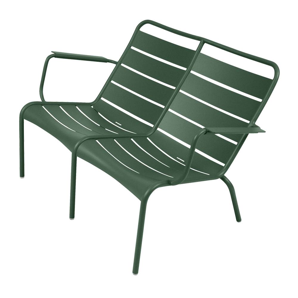 Fermob - Luxembourg Duo Low Armchair Cedar Green 02 - Udendørs lænestole - Frédéric Sofia - Metal