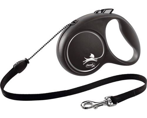 Hundkoppel FLEXI Black Design lina M 5m <20kg svart