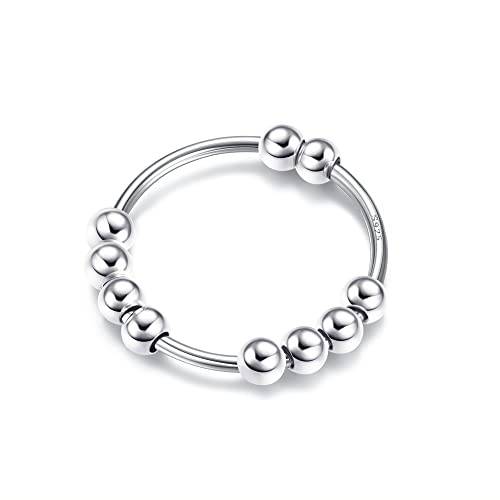YADOCA 925 Sterling Silber Anxiety Ring Anti Stress Ringe Fidget Ring