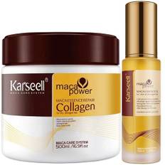 Karseell MACA CARE SYSTEM Kollagen Hårmask + Arganolja Serum Djupverkande Näring Återfuktning Reparation Glans Anti-Frizz Styrka Skydd Torrt Skadat Färgat Lockigt Rakt Lyxig Vård Alla Haartyper