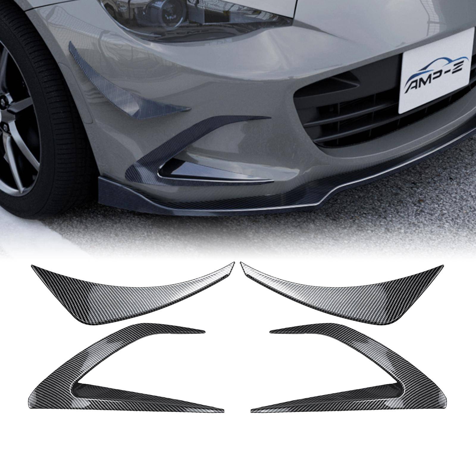 Sidoventilationslister för främre stötfångare för Mazda MX-5 MX5 ND Miata 2016-2025 Dimljuslock Luftintagsram Canards Spoiler Splitter Kit gray