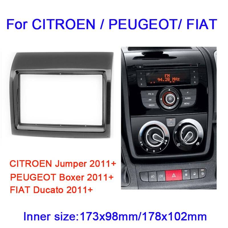 Bilradio fascia för citroen jumper / peugeot boxer / fiat ducato stereo instrumentpanel cd cd trim dubbel 2 din installationsram kit