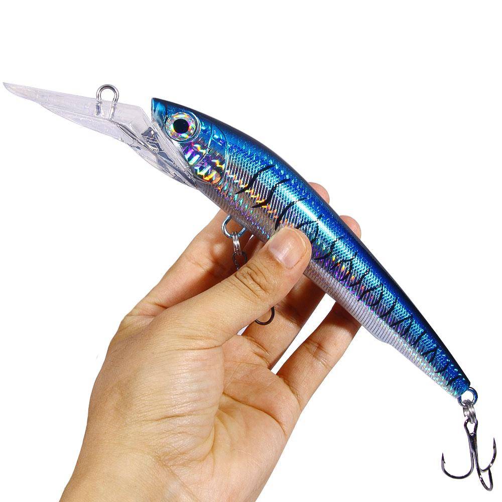 100G Havsfiskedrag Saltvattendrag Sjunkande Super Big Minnow Fiskedrag Hard Bait Wobblers Minnow Gäddkarpbeten blue