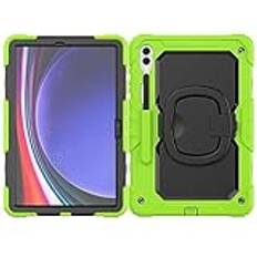Tablettfodral Tungt stötsäkert TPU-fodral Compatible with Samsung Galaxy Tab S9 Ultra 14,6 tum 2023 (SM-X910/X916B/X918U) Barnfodral, 360 graders roterande handtag Stativfäste W skärmskydd+axelrem Tab