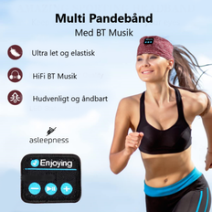 Rosa pandebånd og sovemaske med bluetooth musik
