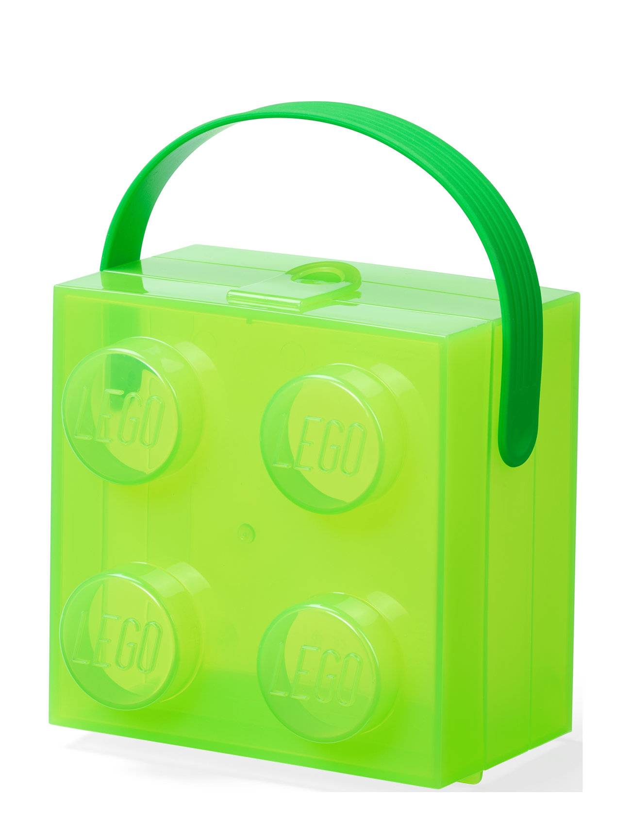 LEGO STORAGE Lego Box W. Handle Translucent Green - Green - ONE SIZE