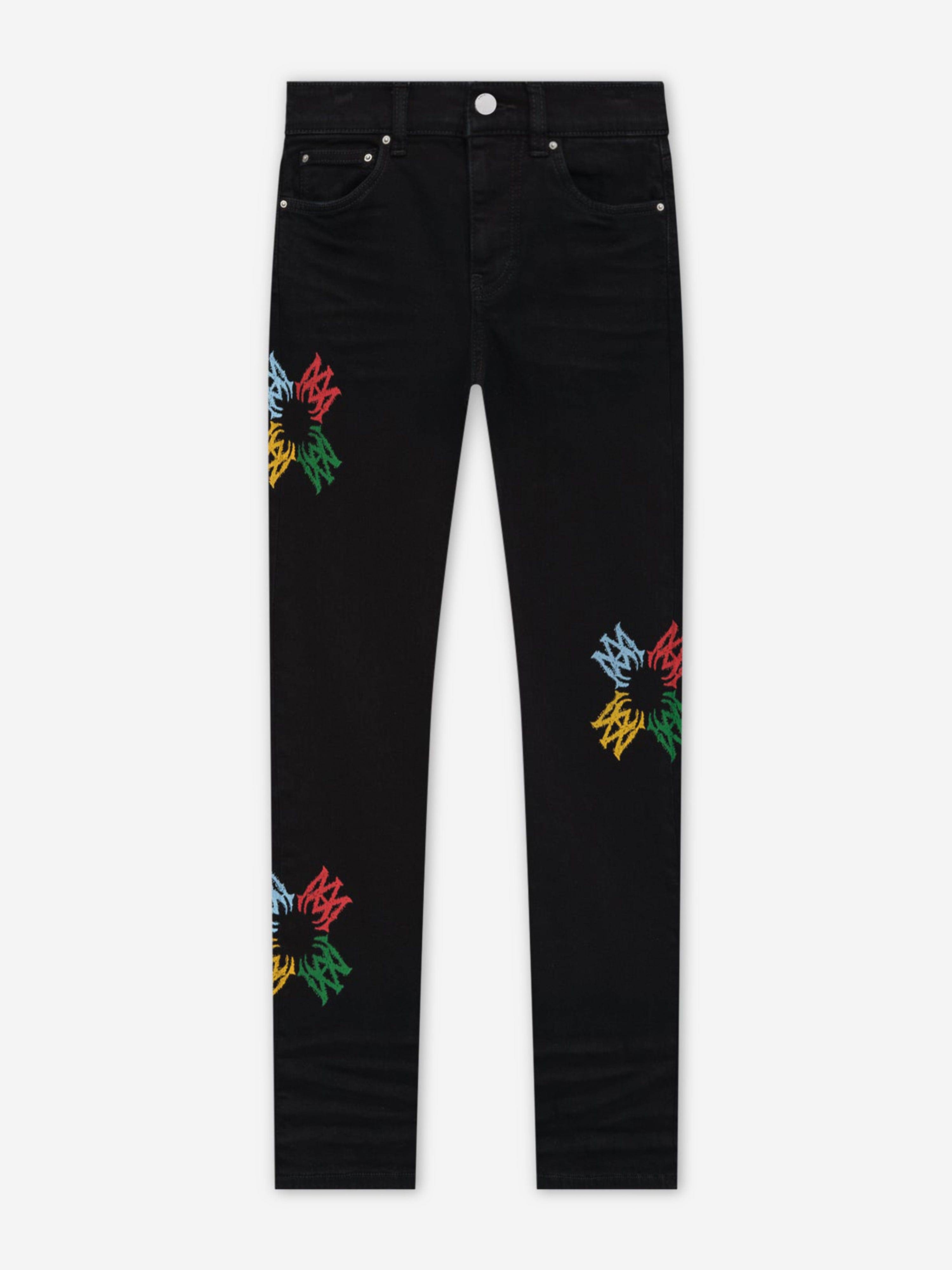 Amiri Kids MA Quad Scribble Jeans in Black - Black / 4 Yrs (4 Yrs)