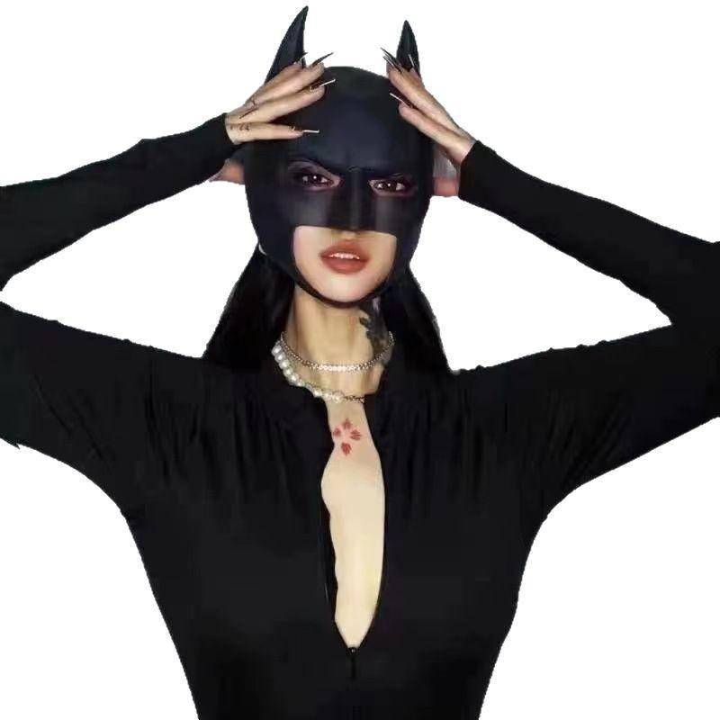 Batman Mask Helansiktsmask Huvudbonad Halloween Cosplay Rekvisita för TikTok Live-sändning cm