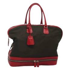 Prada Vintage, Vintage , Dame, Grøn, ONE SIZE, Nylon, Pre-owned Nylon Weekendtaske
