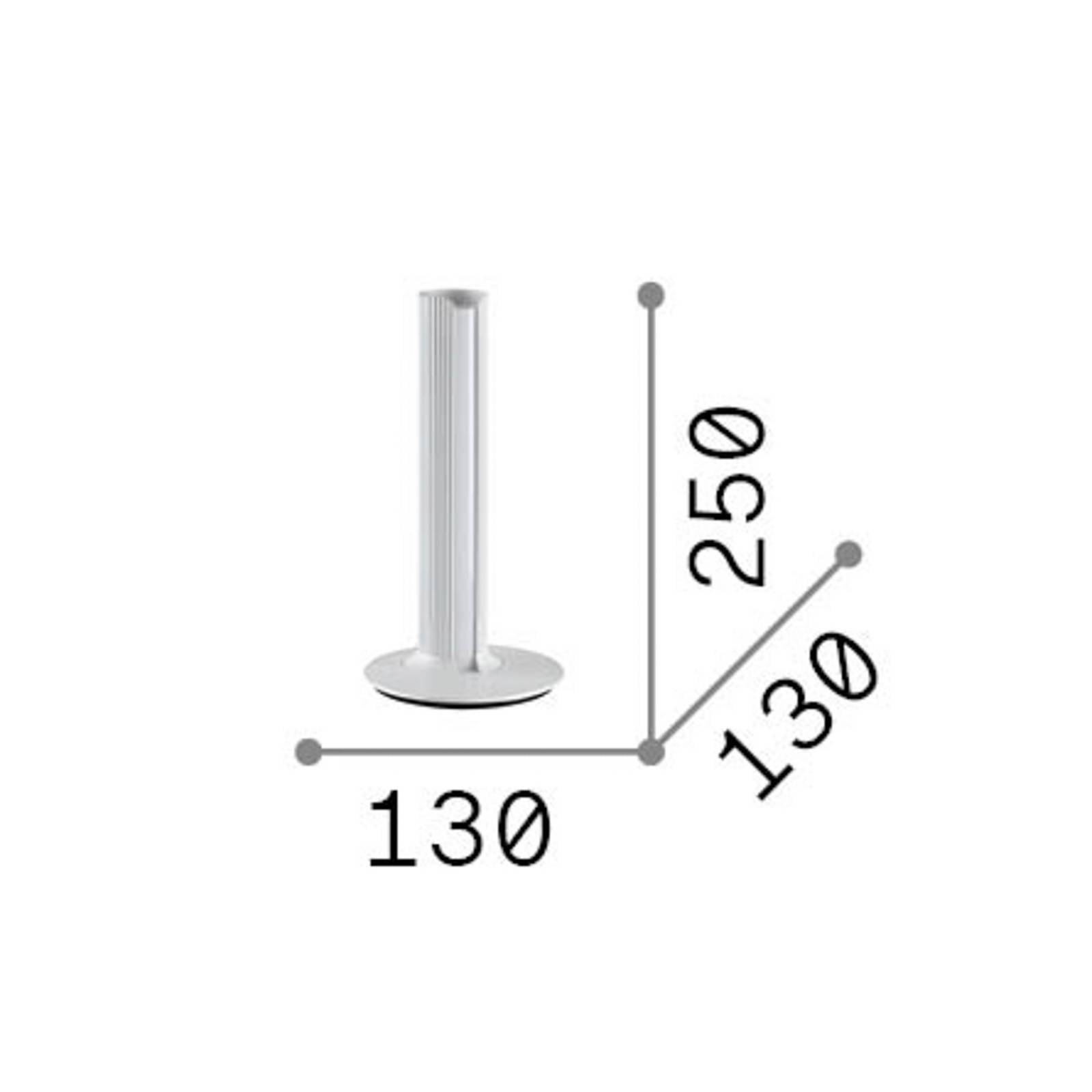 IDEAL LUX Bordslampa Dorica, dimbar, Koppar, Vardagsrum / matsal, Aluminium / grå / zink, Modern, Bordslampa