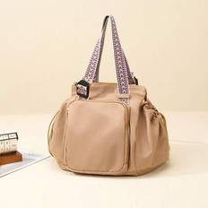 1 st Tyg Material Flerfack Stor Kapacitet Dam Axelväska Mommy Bag - Brun