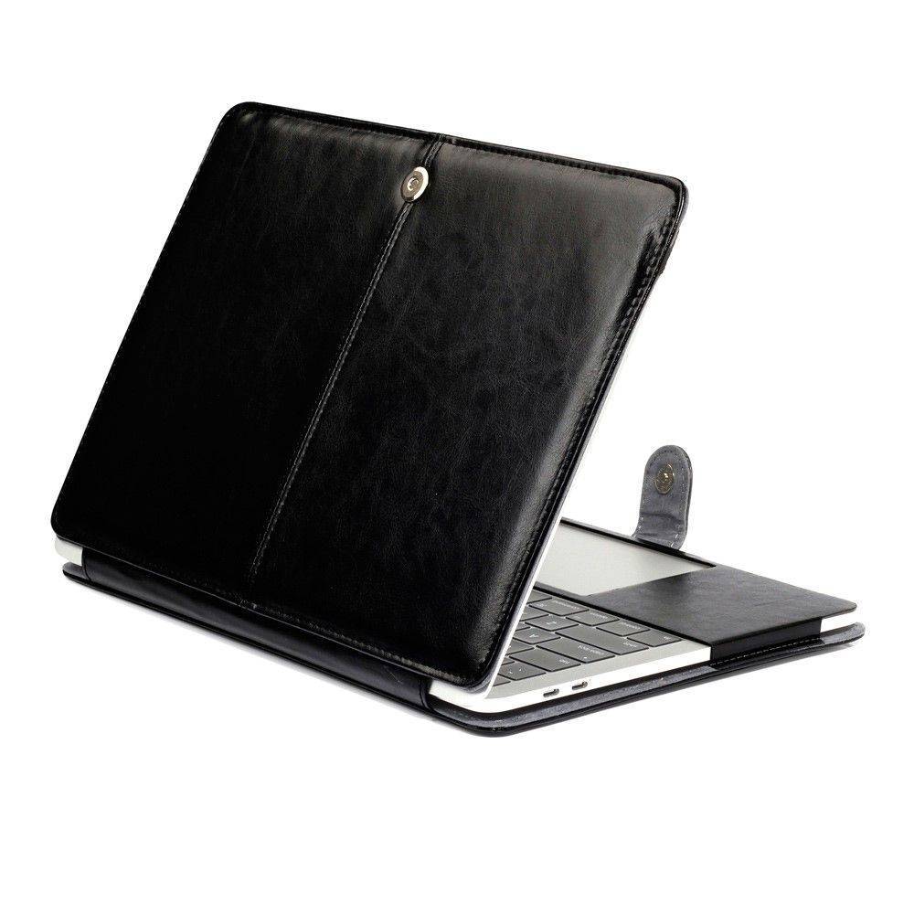 MacBook Air 13 (2020/2019/2018) - Läder fodral/skal - Svart