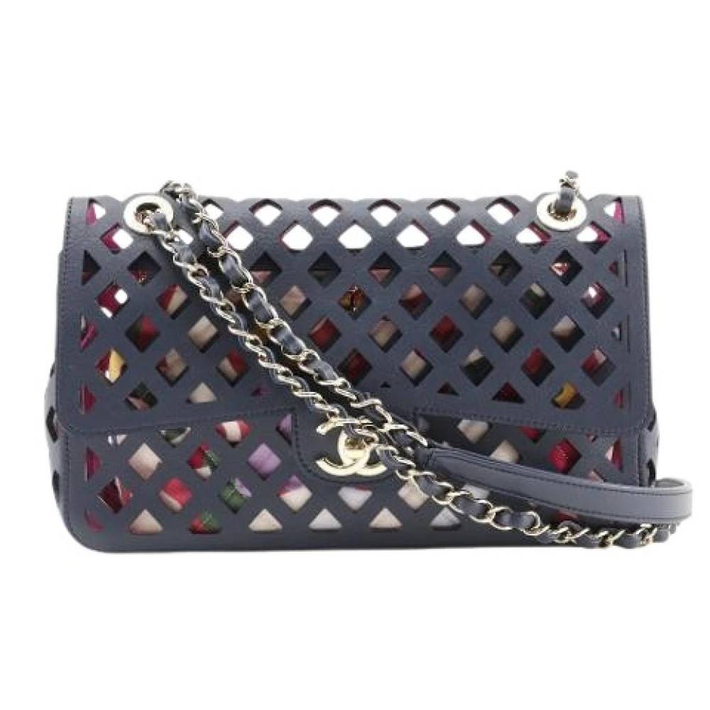 Chanel Vintage Pre-owned Chain Calf Shoulder Bag As2376 - Vintage - Dame - Blå - ONE SIZE - Uld