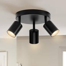 TEMU Ceiling Spotlight Led Swiveling Gu10, 3 Bulbs Round, Ceiling Light Ceiling Lamp Spot Black, Modern Spotlight Ceiling Spot For Kitchen, Bedroom, Living Room