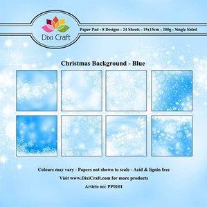 Pappersblock - Dixi Craft - Christmas Pattern Blue - 15x15cm
