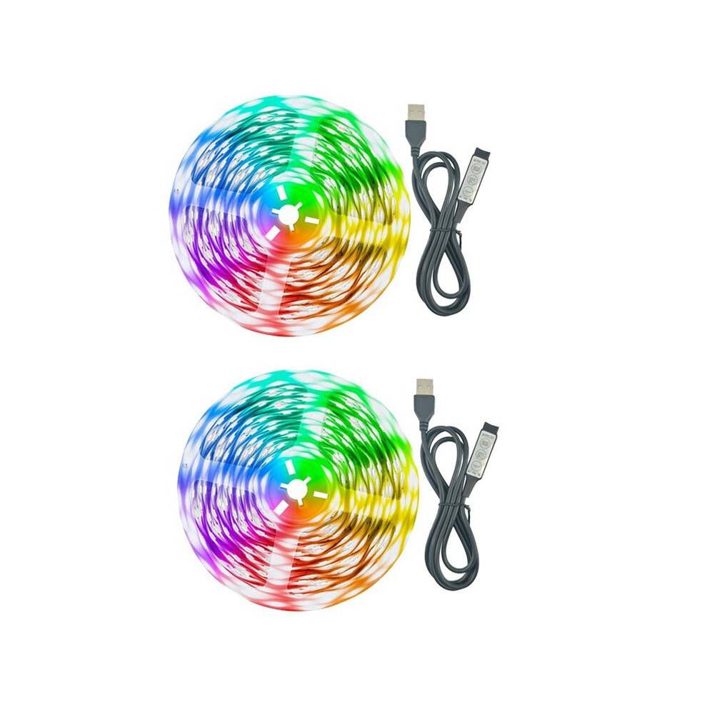 2st LED-Ljusremsa 39,37 Tum USB 5v 5050rgb Vattentät Integrerad Ljusremsa TV Bakgrundsljus