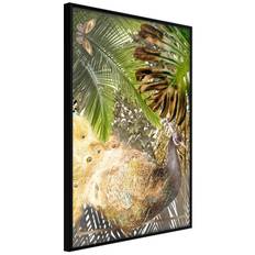 Inramad Poster / Tavla - Fairy-Tale Peacock in the Jungle - 20x30 Svart ram