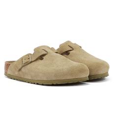 Birkenstock Boston Khaki Suede Faded Grey Clogs - EU 37 Regular