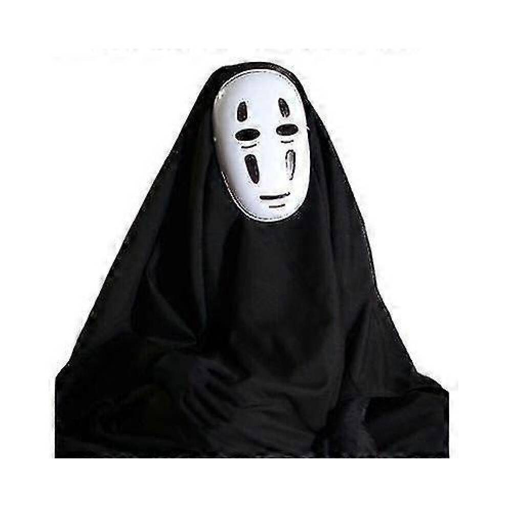 (Kids 150cm, Clothes Black Mask Gloves) Anime Spirited Away Kaonashi No Face Faceless Cosplay Halloween Costume Mask