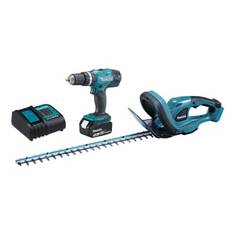 Makita 18V Kombo-kit Hækkeklipper DLX2113S og Skruemaskine DHP453 m/1x3,0 AH batteri og lader