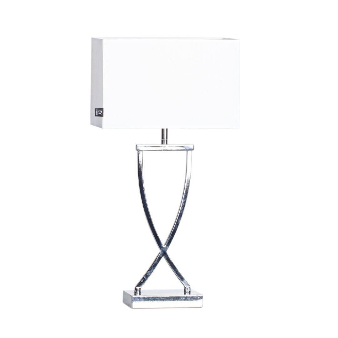 Bordslampa Omega - H52 cm krom/vit