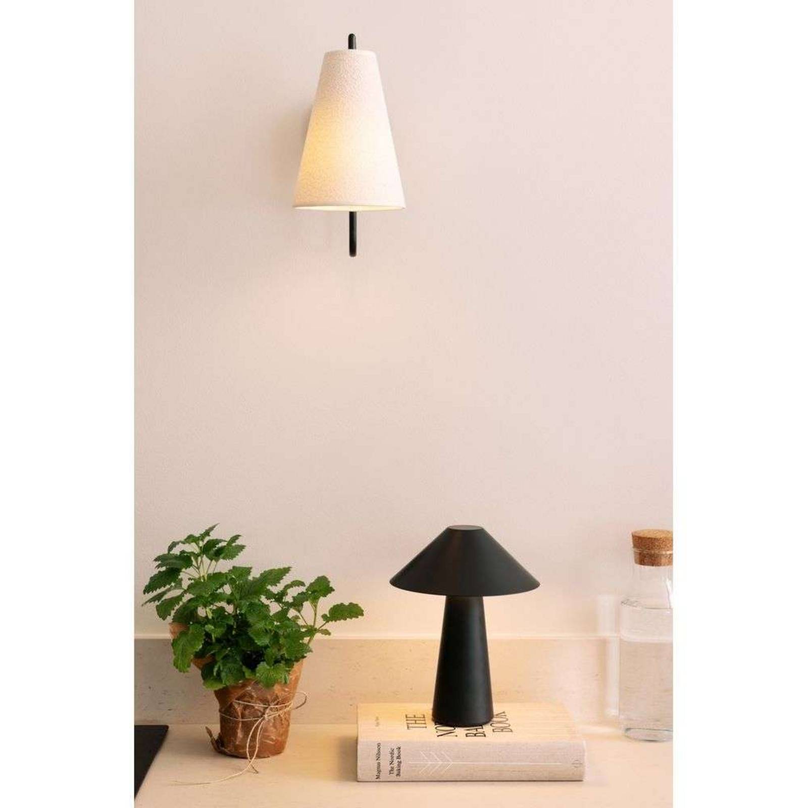 Globen Lighting Bordslampa Cannes, dimbar, Svart, Vardagsrum / matsal, Syntetmaterial, Skandinavisk, Bordslampa