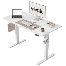 Agilestic höj- och sänkbart skrivbord 100 x 60 cm Ett robust skrivbord med elektrisk höjdjustering och manuella reglage med minnesfunktion. Ett ergonomiskt datorskrivbord som passar, vitt