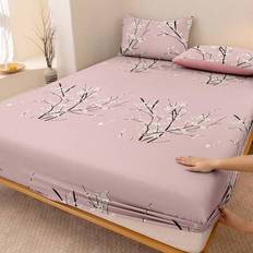 1pc Fitted Sheet, Bedding, Mattress Protector, Cozy Home Textile, Bed Cover, Skin-Friendly, Bed Sheets, Breathable And Anti-Pilling Mattress Protector - Pink - Multi-size