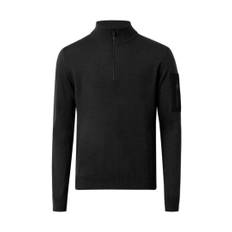 LUCCA MERINO HALF ZIP SWEATER BLACK – MEN