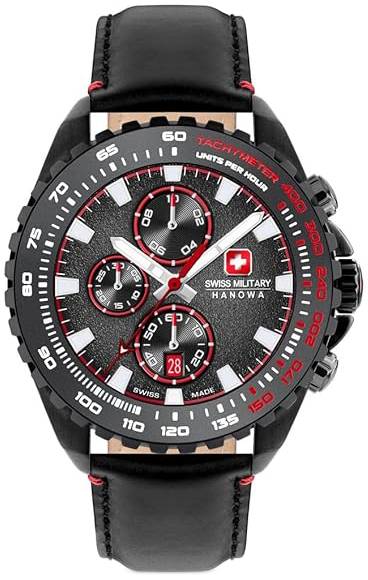 Swiss Military Hanowa Herreur SMWGC0001832 Hanowa Grå/Læder Ø45 mm