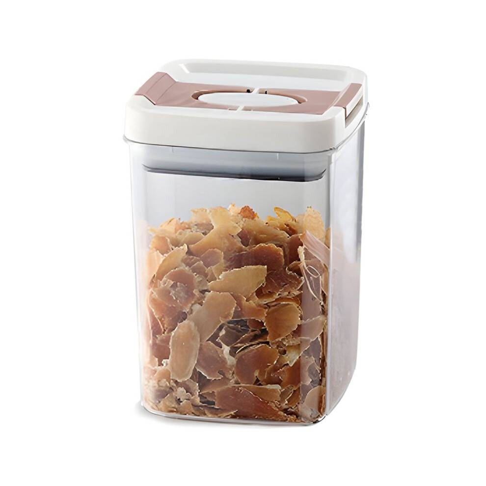 Sealed Plastic Jar with Lid Transparent Square Sealed Storage Jar Quick Pull Lid Design Kitchen Food Storage Jar M