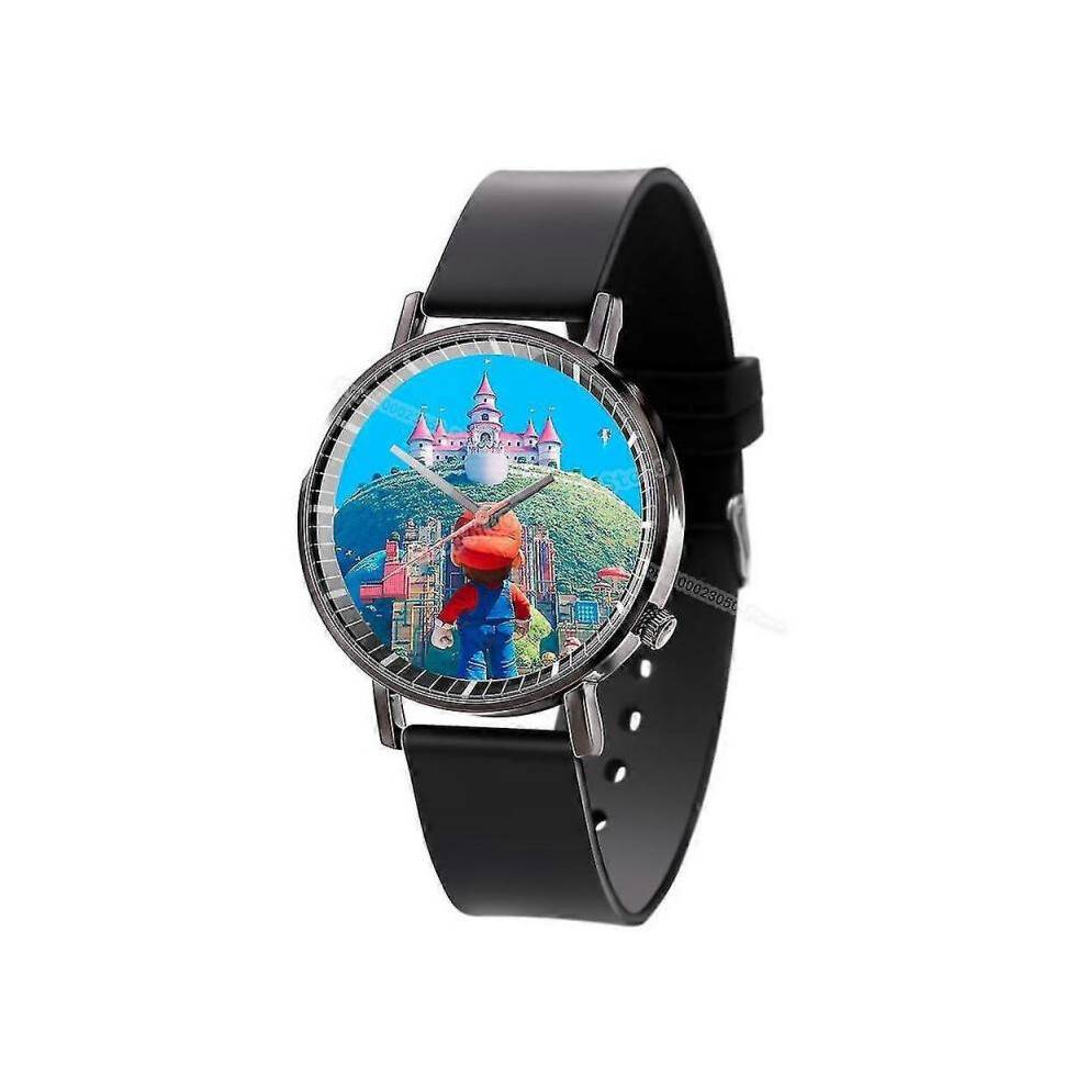 (Mario-18) Super Mario Bros Movie Watch Luigi Wristwatch Leather Printing Watch Cartoon Quartz Electronic Watch Toy Birthday Party Gift New