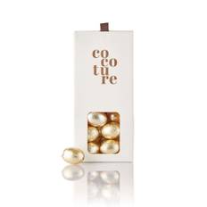 Cocoture æske i hvid med fyldte påskeæg i guld folie - 95-100g