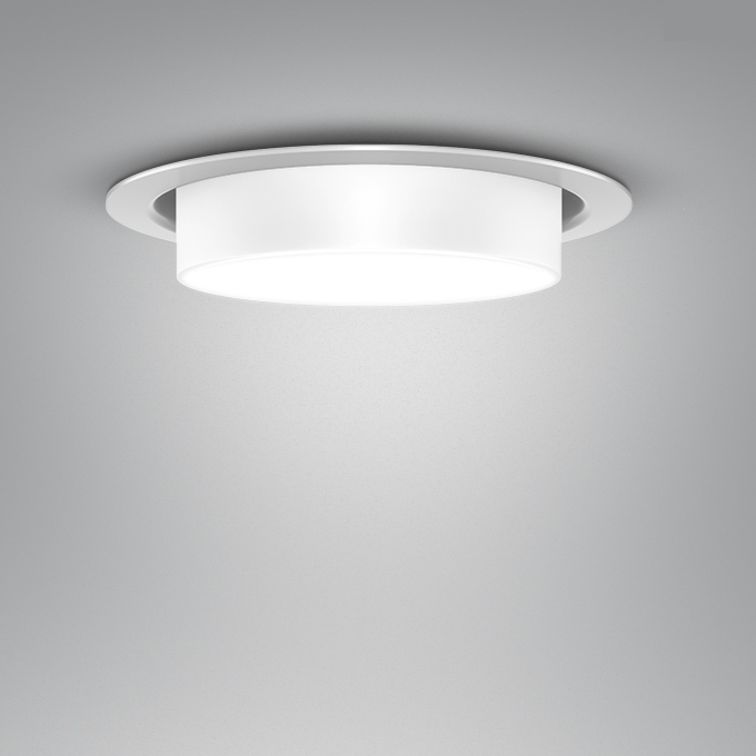 Punktlampen Ø 150 mm downlights Focus Lighting - Alu med hvidt glas / 2700 kelvin Ra90 / 12W 500mA